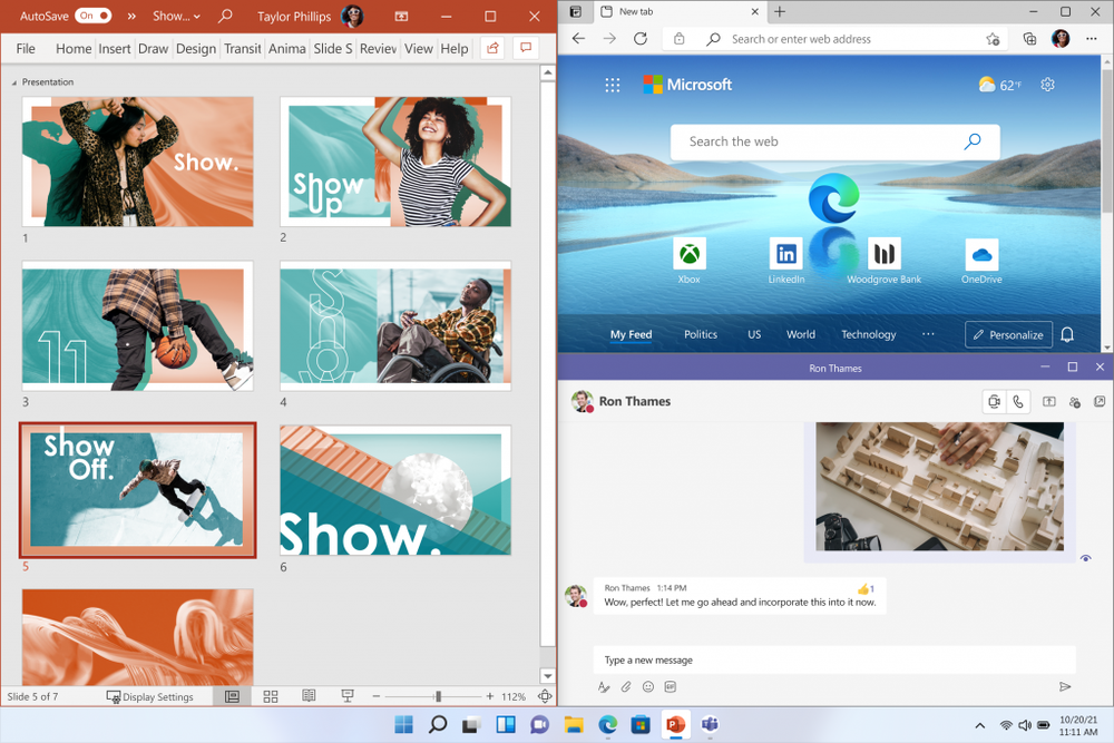 windows-11-3 Divisão de janelas no Windows 11 — Foto: Divulgação/Microsoft